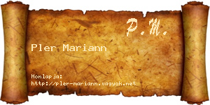 Pler Mariann névjegykártya